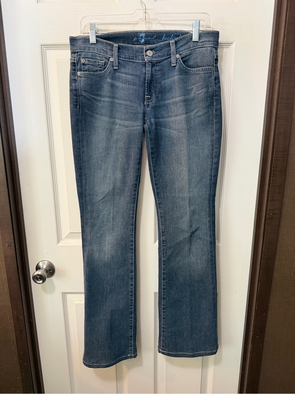 7 For All Mankind Low Rise Bootcut Blue Denim Jeans Sz 27